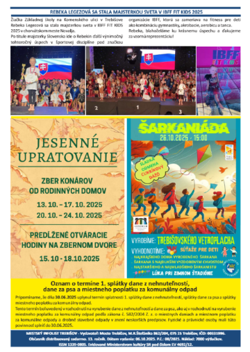 Mestský Infolist: október 2025