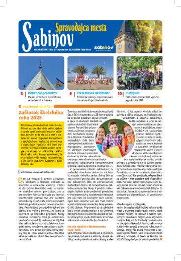 Spravodajca mesta Sabinov: september 2025