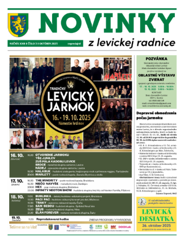 Novinky z levickej radnice: október 2025
