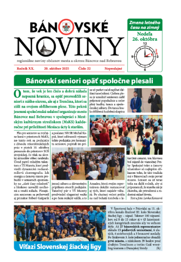Bánovské noviny: október 2025 (2.&nbsp;číslo&nbsp;v&nbsp;mesiaci)