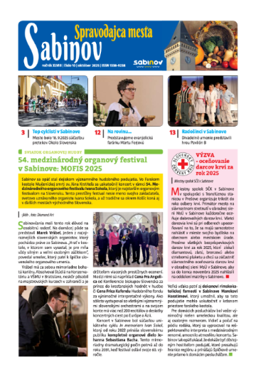 Spravodajca mesta Sabinov: október 2025