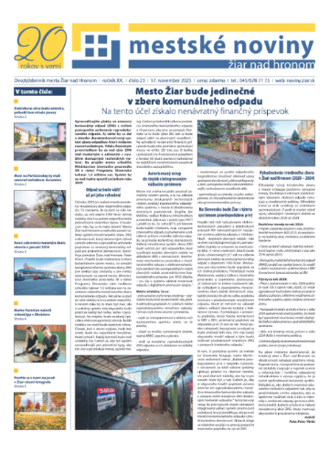 Mestské noviny Žiar nad Hronom: november 2025 (2.&nbsp;číslo&nbsp;v&nbsp;mesiaci)